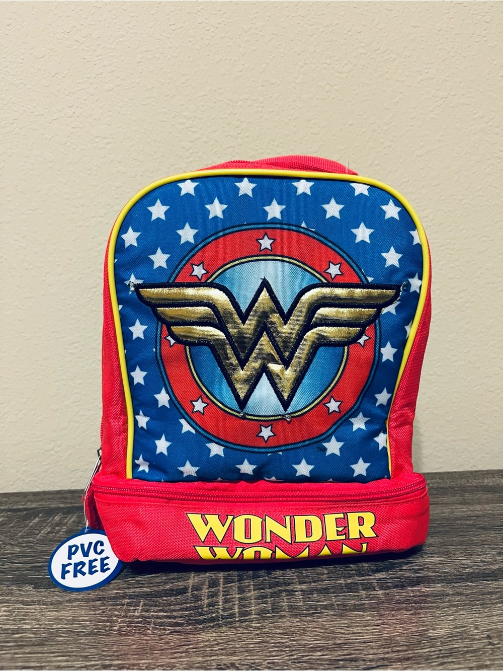Wonder Woman Kids Lunch Bag- Red, Blue & Gold